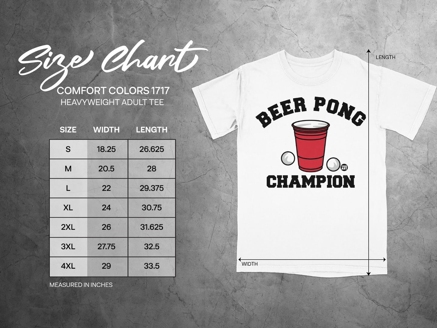 Beer Pong Champion Graphic Comfort Colors Tee