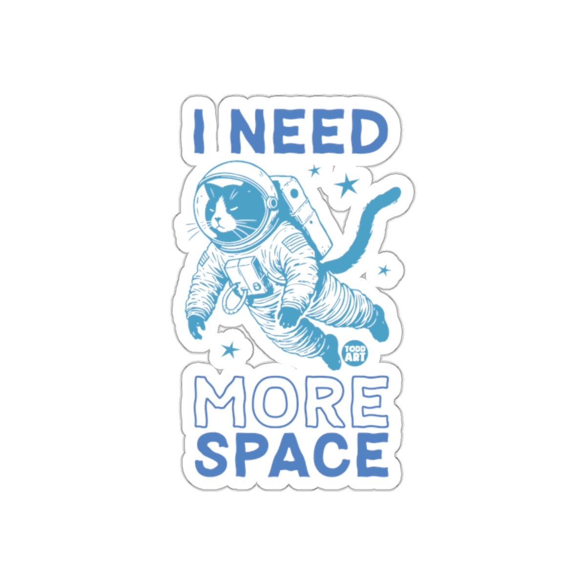 I Need More Space Astronaut Cat Sticker