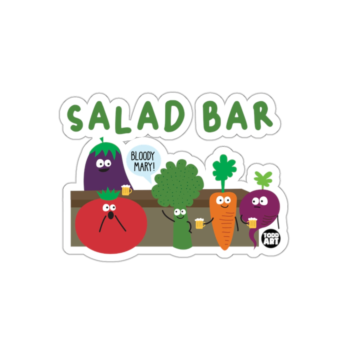 Salad Bar Vegetable Characters Todd Art Sticker
