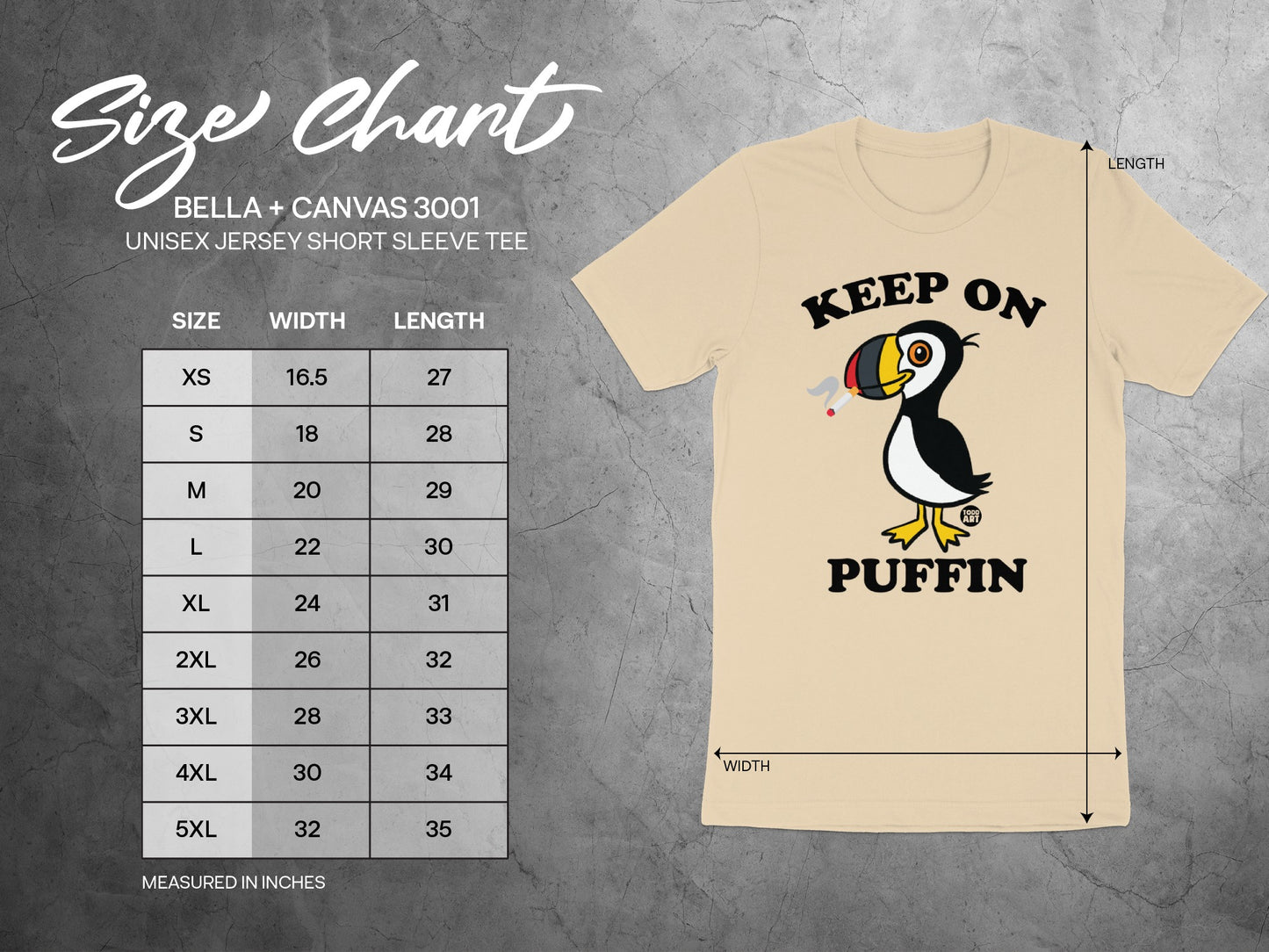 Keep On Puffin Graphic Tee Shirt Unisex Short Sleeve Tee