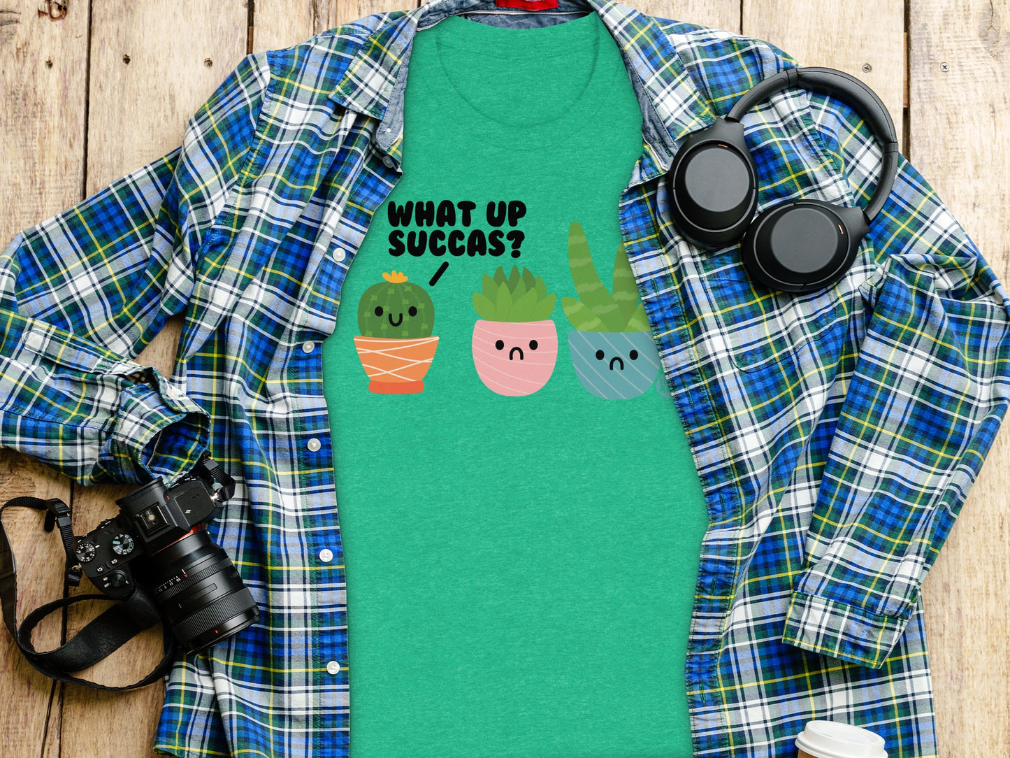 What Up Succas Funny Succulent Graphic Tee