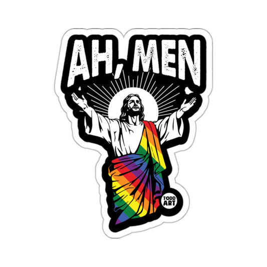 AH MEN Jesus Rainbow Pride Figure Art Sticker 