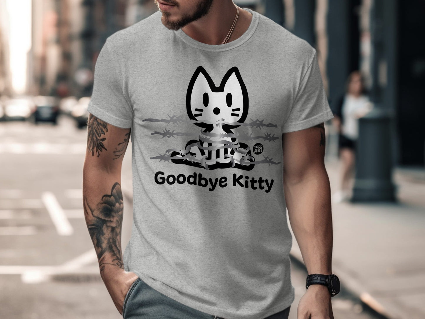 Goodbye Kitty Graphic T-shirt for Casual Wear