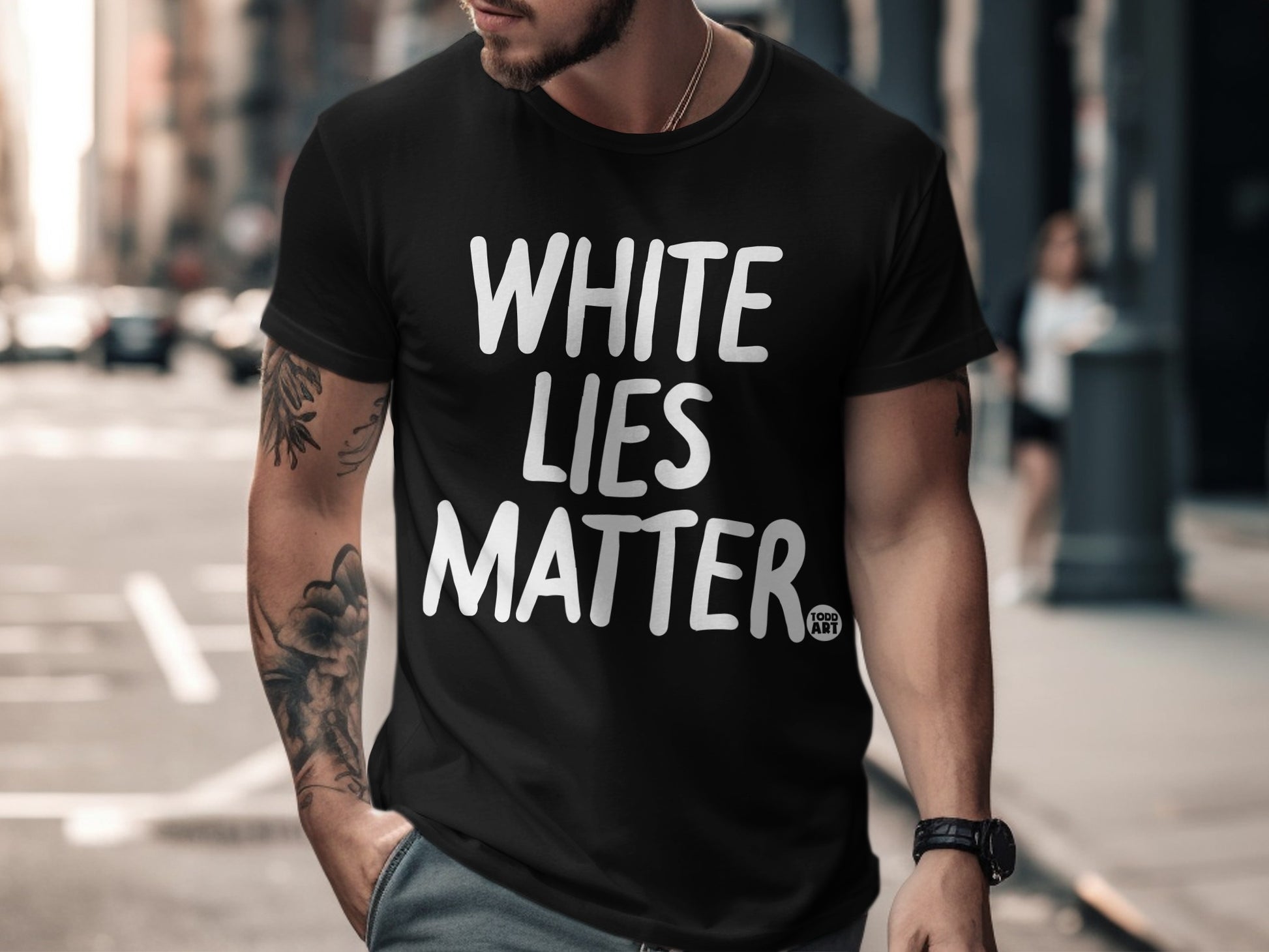 White Lies Matter Graphic Statement Shirt