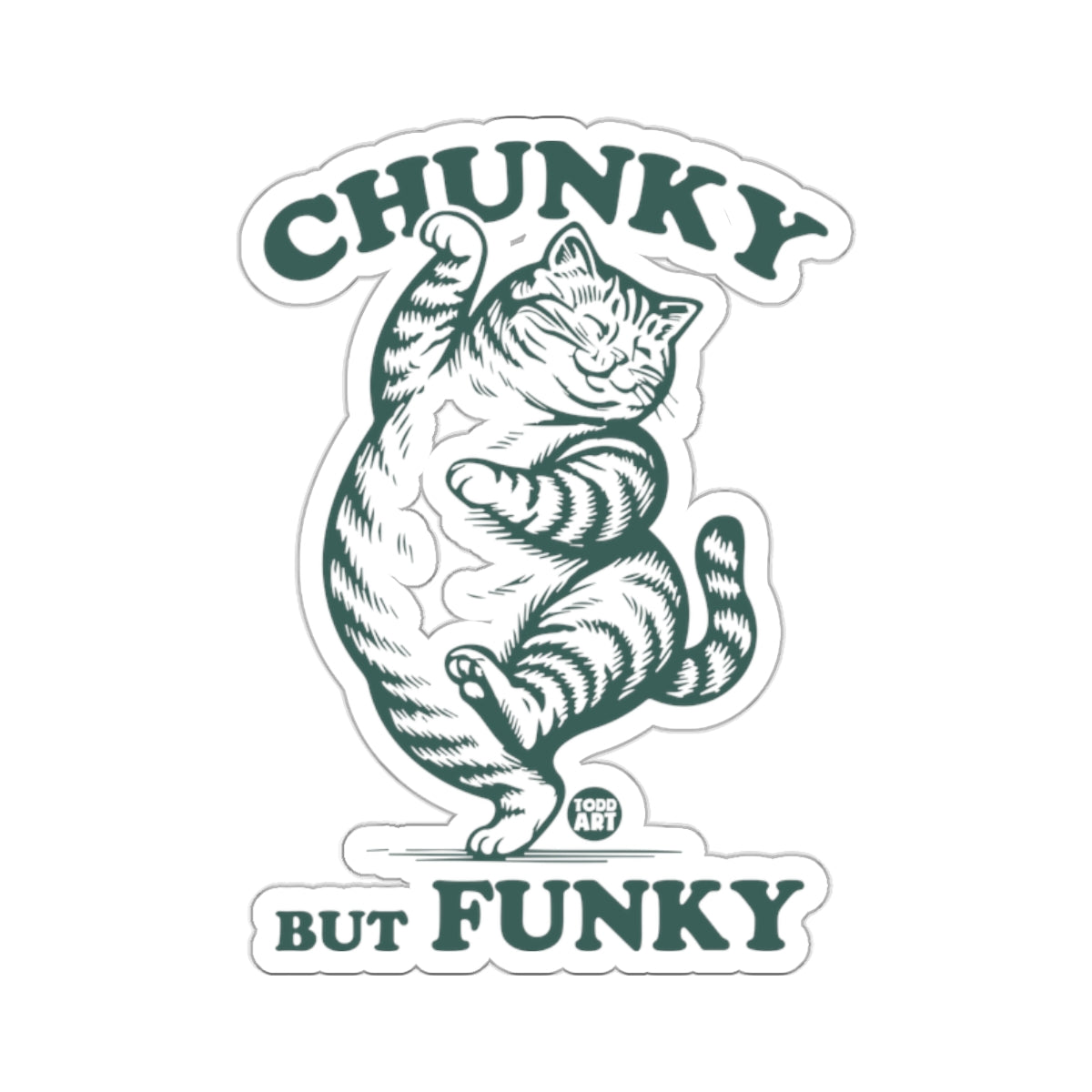 Chunky But Funky Cat Graphic Decal 
