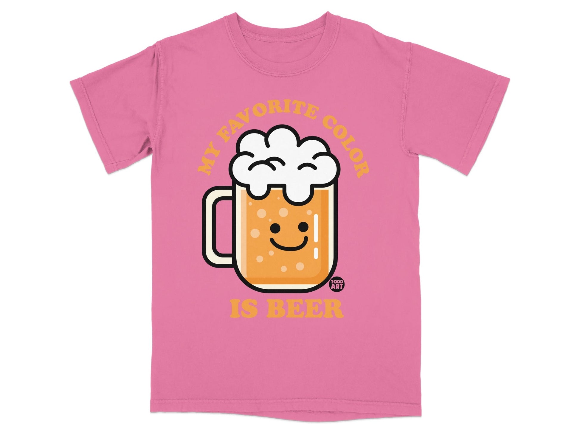 My Favorite Color Is Beer Graphic Pink Shirt