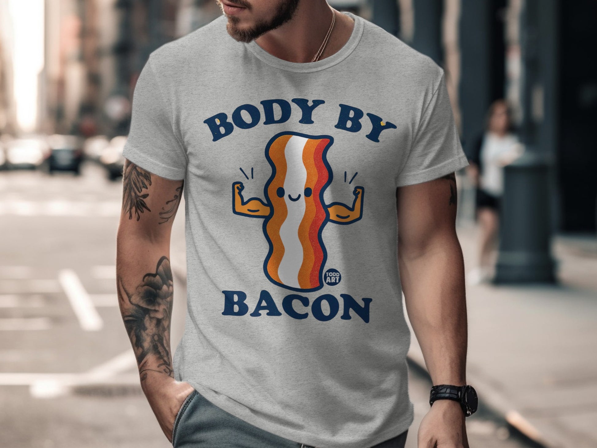Body By Bacon Graphic Tee Shirt for Fun and Casual Style