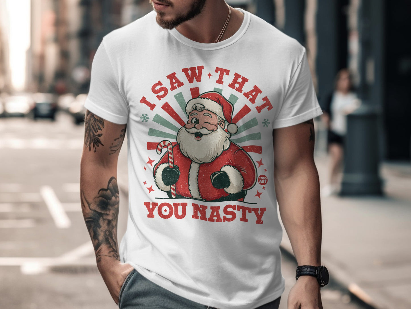 Funny Santa I Saw That You Nasty Graphic Tee product