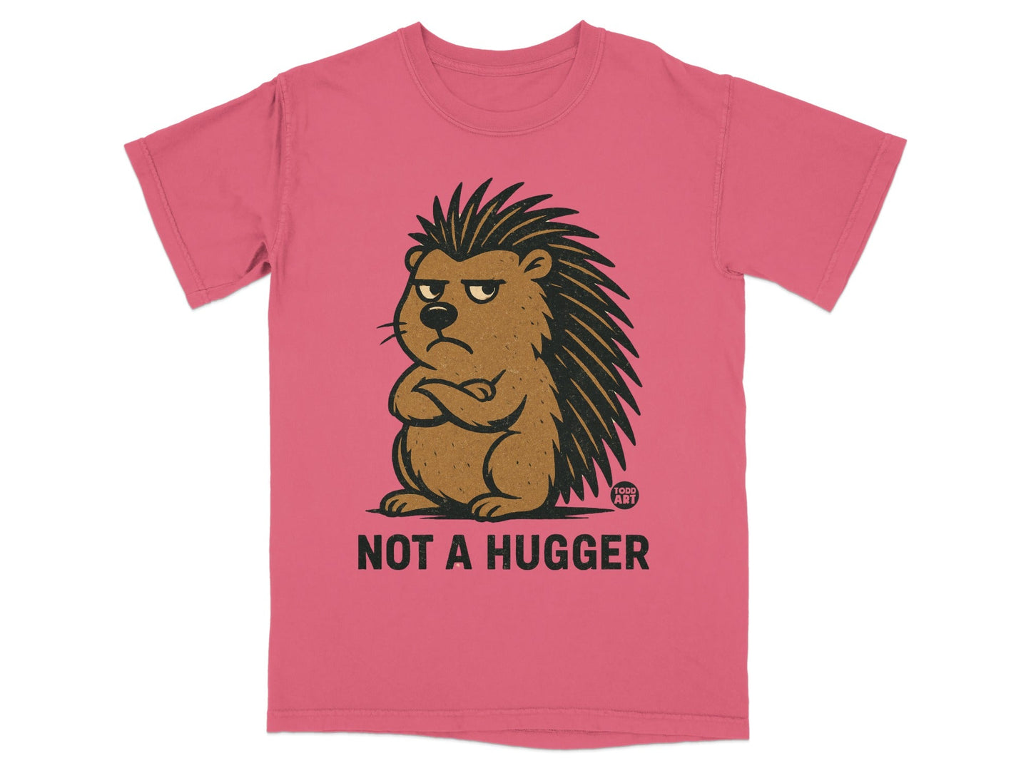 Not A Hugger Angry Porcupine Graphic T-Shirt