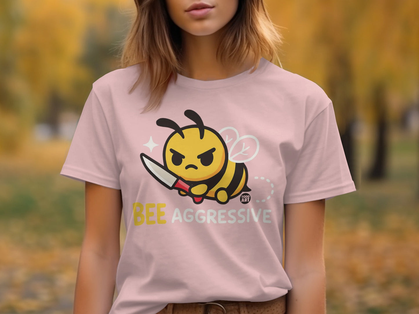 Bee Aggressive Cute Angry Cartoon Bee T-shirt