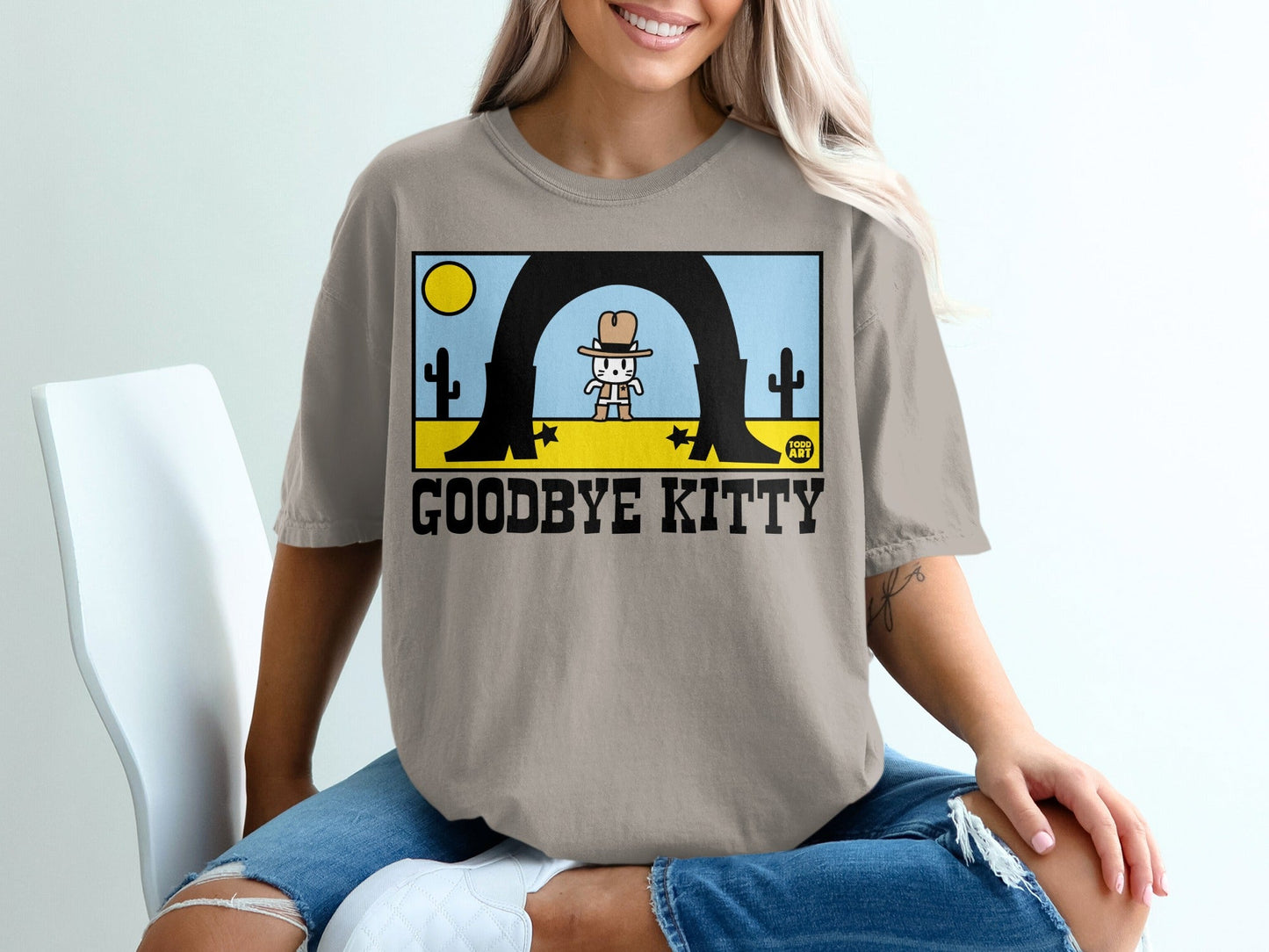 Goodbye Kitty Western Style Graphic T-Shirt