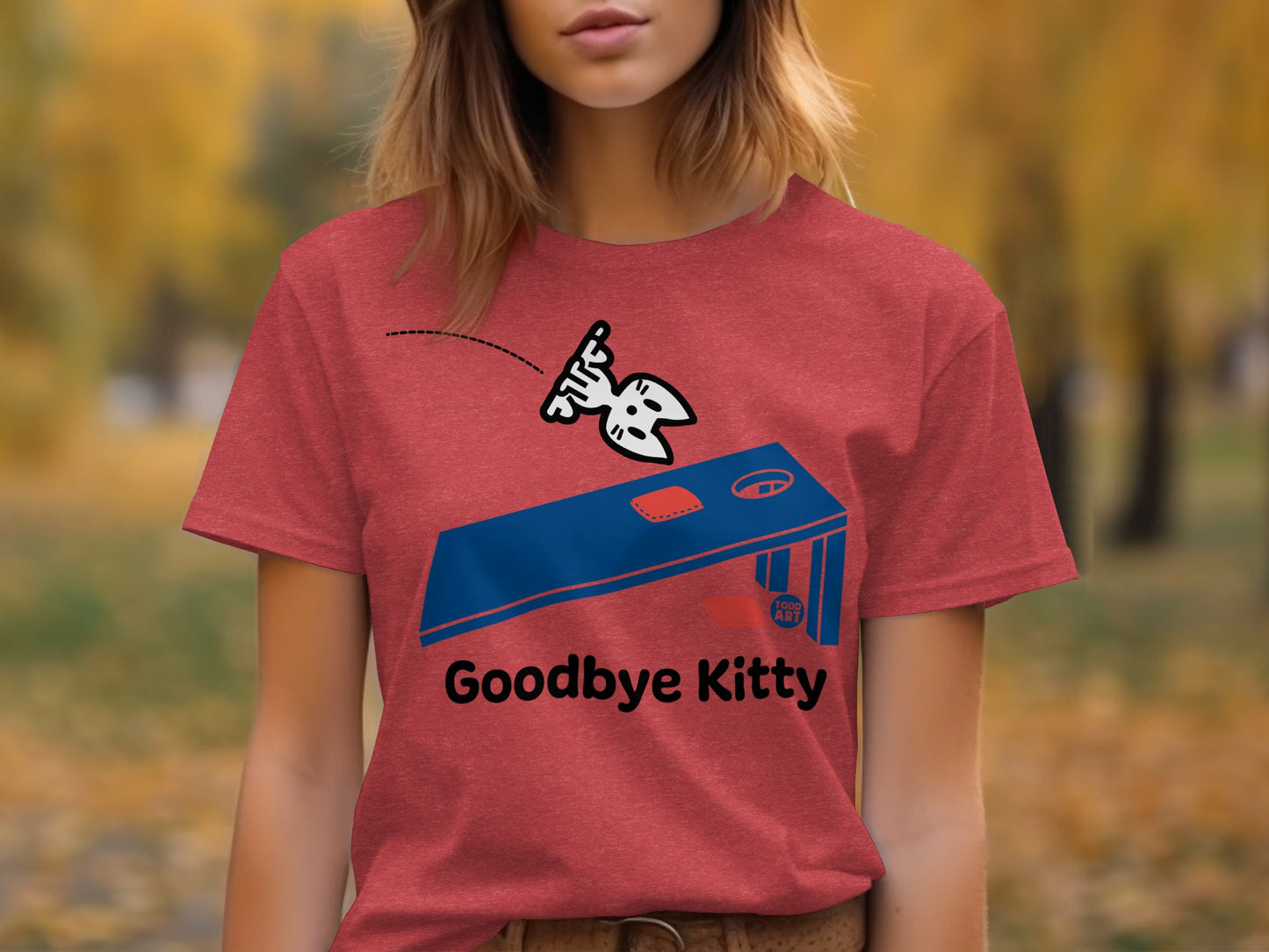 Quirky Goodbye Kitty Graphic Printed T-Shirt