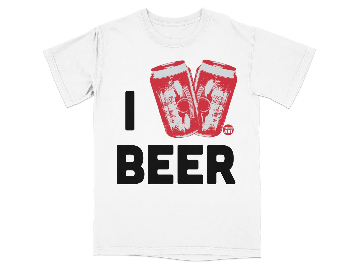 I Love Beer Graphic Design Short Sleeve T-Shirt