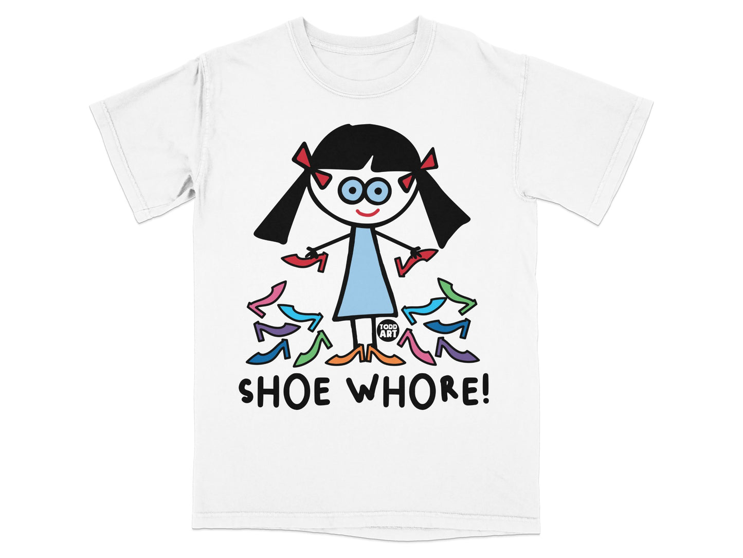 Funny Shoe Whore Cartoon Character Graphic T-Shirt