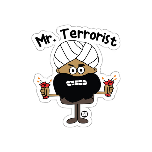 Mr Terrorist Todd Art Character with Bombs sticker