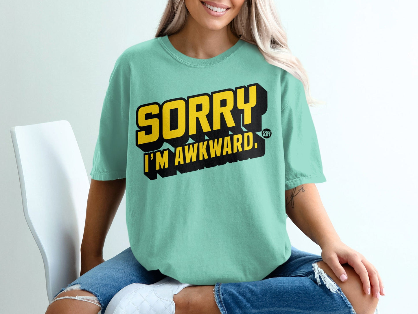 Sorry I'm Awkward Graphic Tee for Casual Wear