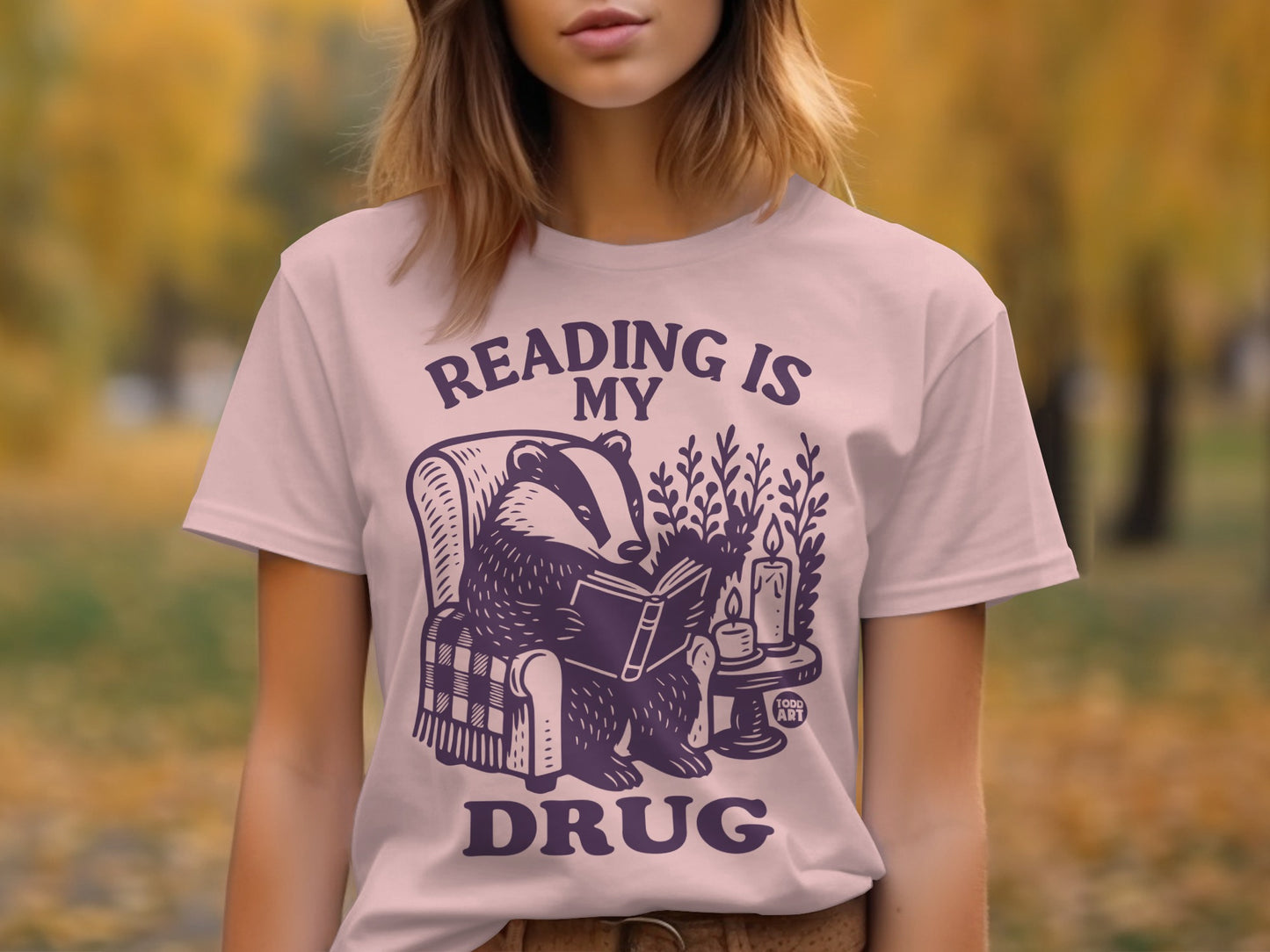 Reading Is My Drug Badger Graphic T-Shirt