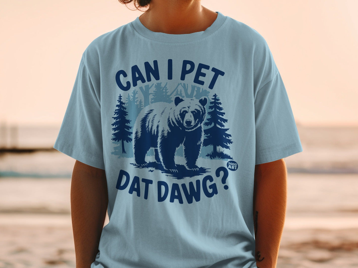 Can I Pet Dat Dawg Bear Graphic T-shirt
