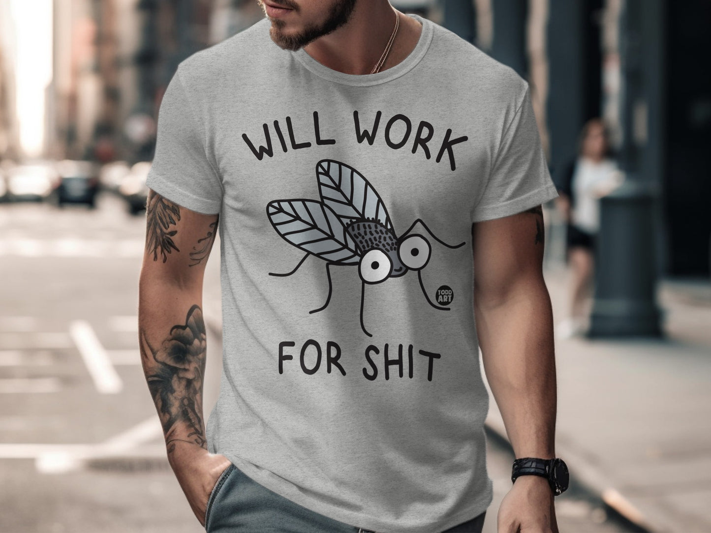 Will Work For Shit Funny Graphic T-Shirt