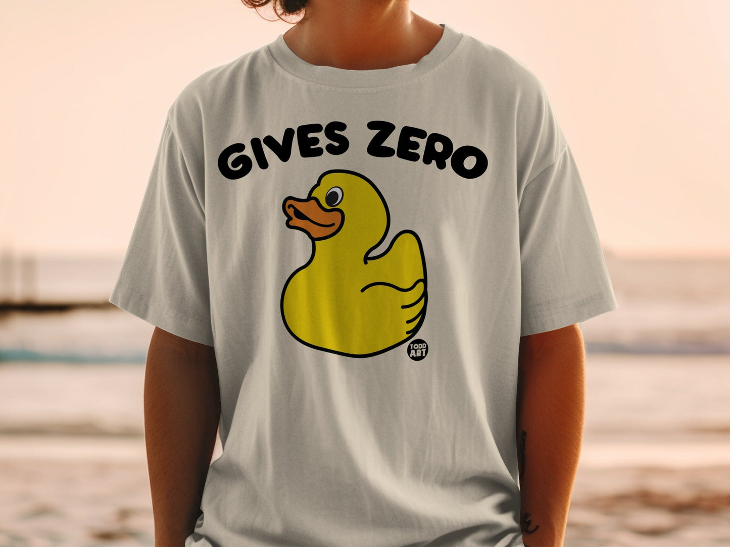 Funny Yellow Duck GIVES ZERO Graphic Tee Shirt