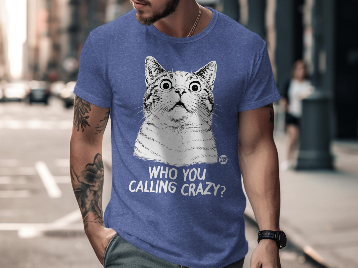 Who You Calling Crazy Cat Graphic T-Shirt