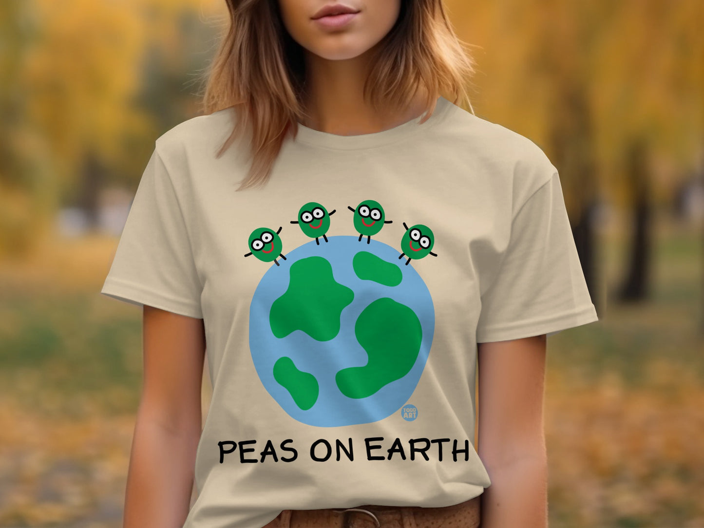 Peas on earth global theme graphic t-shirt