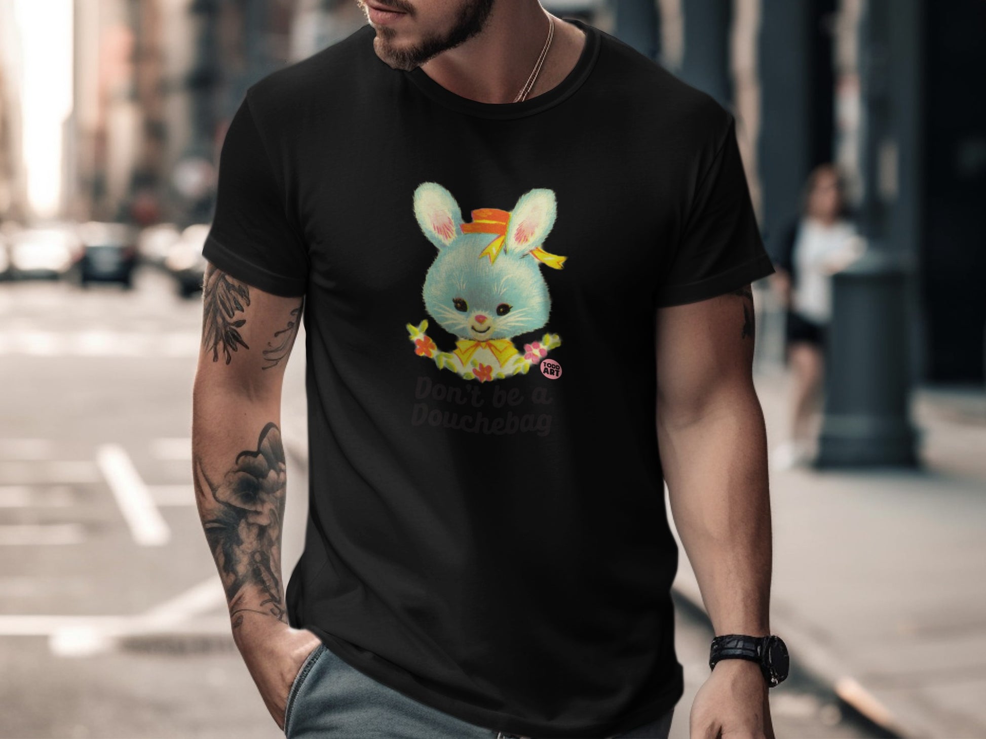 Don't Be a Douchebag Bunny Graphic Shirt