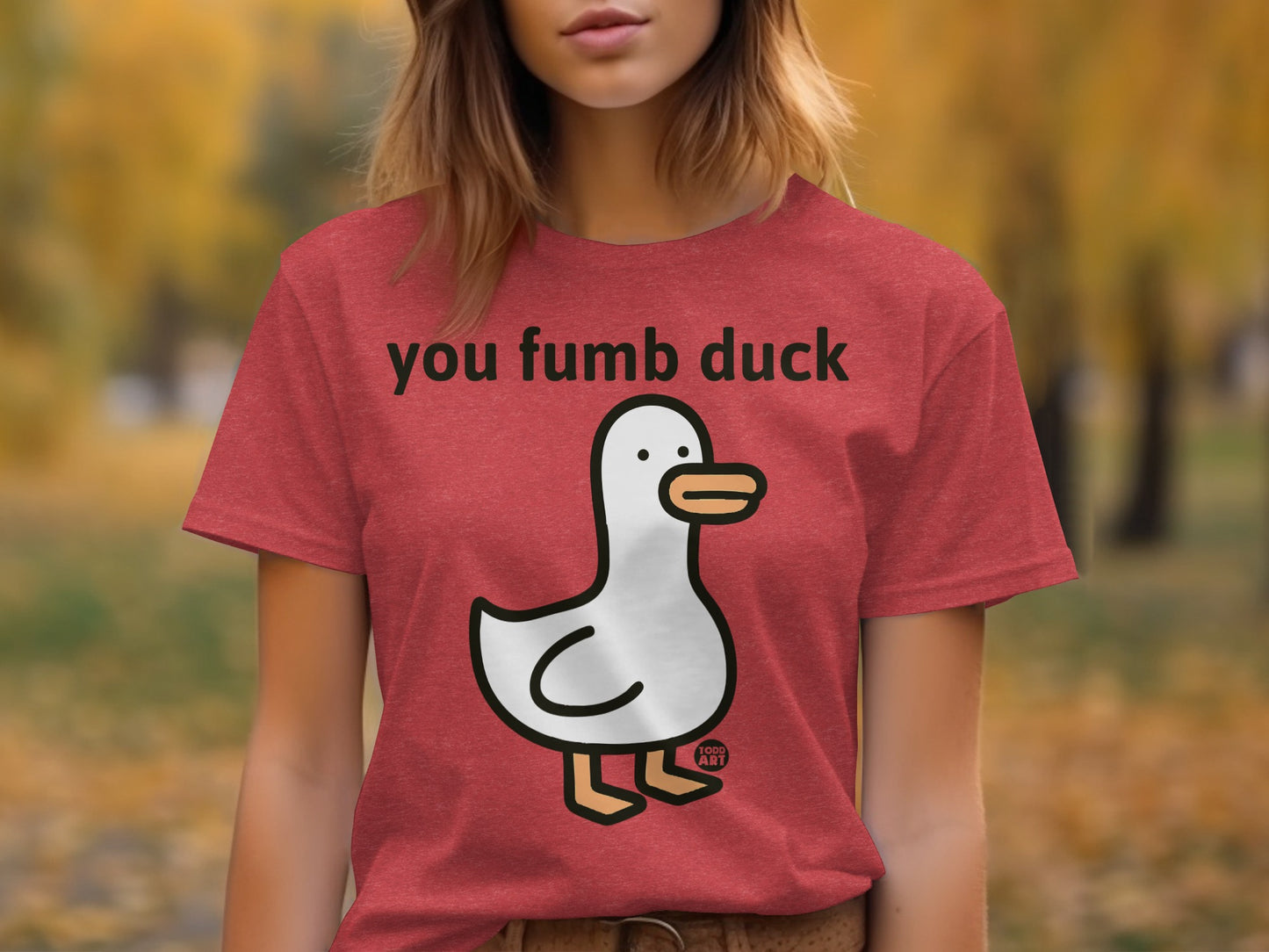 Funny You Fumb Duck Cartoon T-shirt for Humor Fans