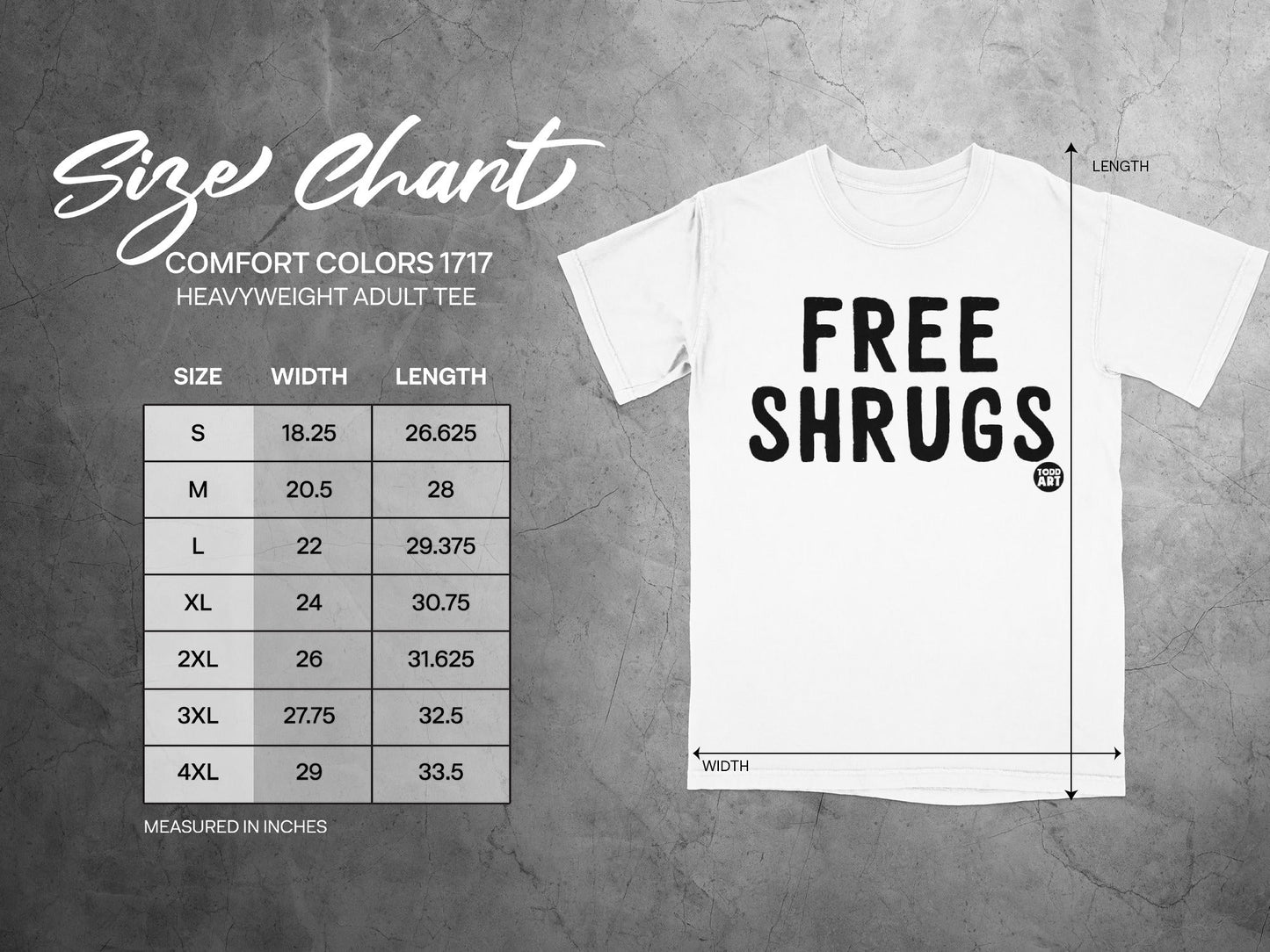 Free Shrugs Design Heavyweight Adult Tee Shirt