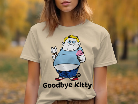 Funny Goodbye Kitty Cartoon Character T-shirt