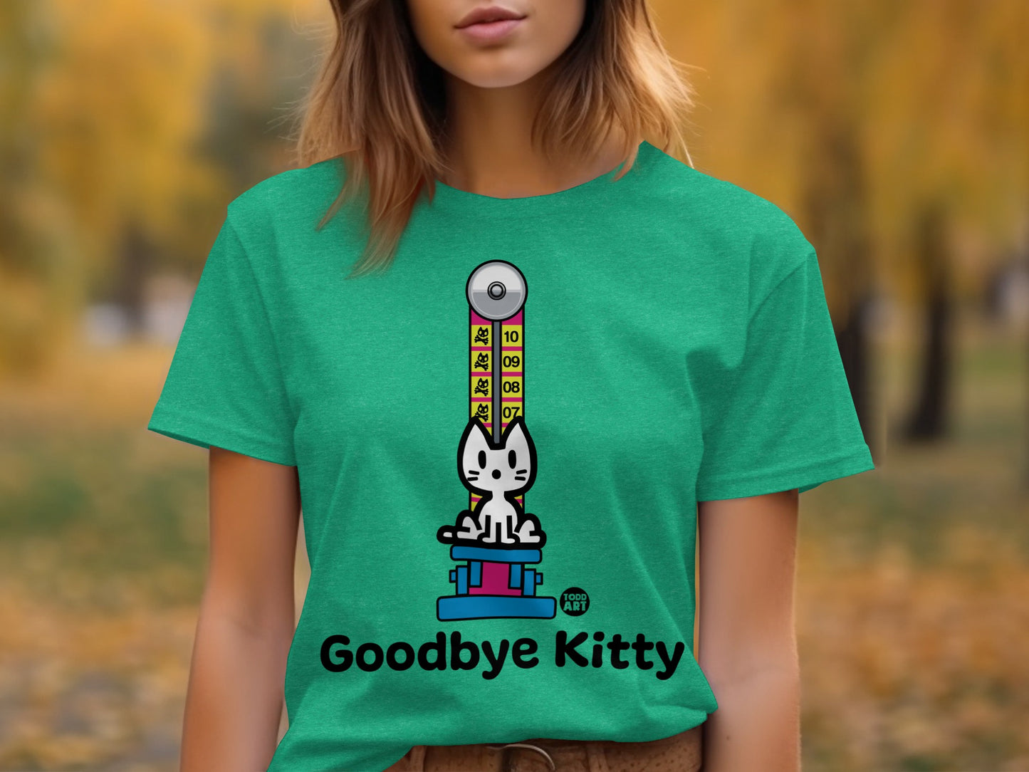 Goodbye Kitty T-shirt with Cute Cartoon Design