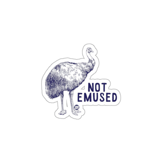 Not Emused Emu Illustration Funny Animal Pun Design sticker