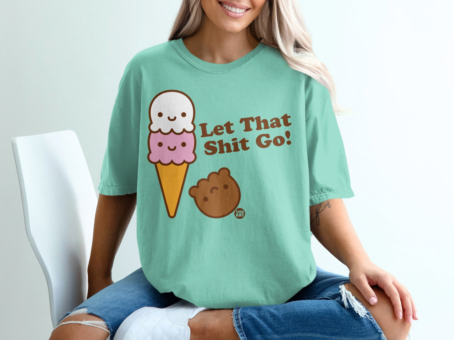 Let That Shit Go! Ice Cream Graphic T-Shirt