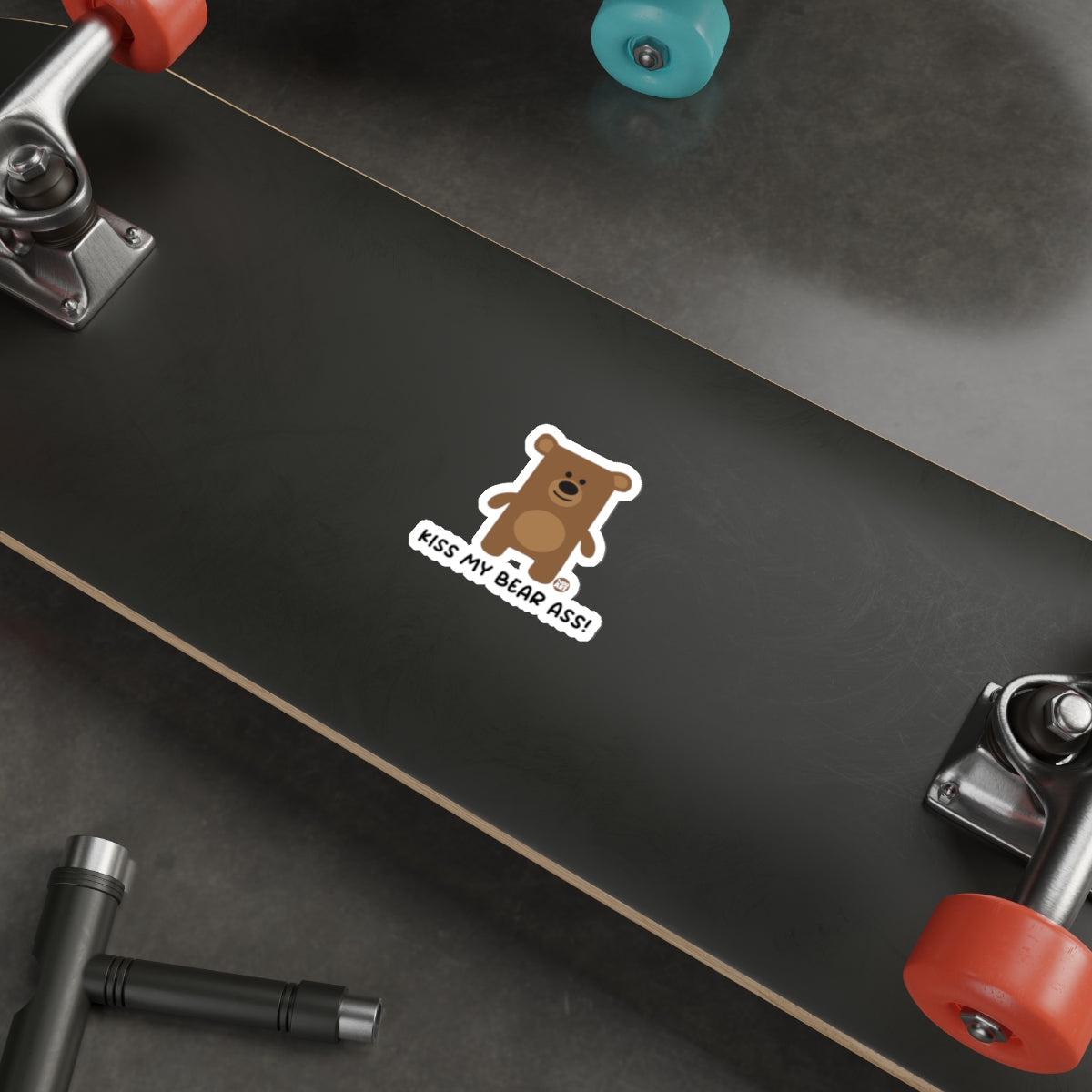 Kiss My Bear Ass! Sticker Fun Skateboard Accessory