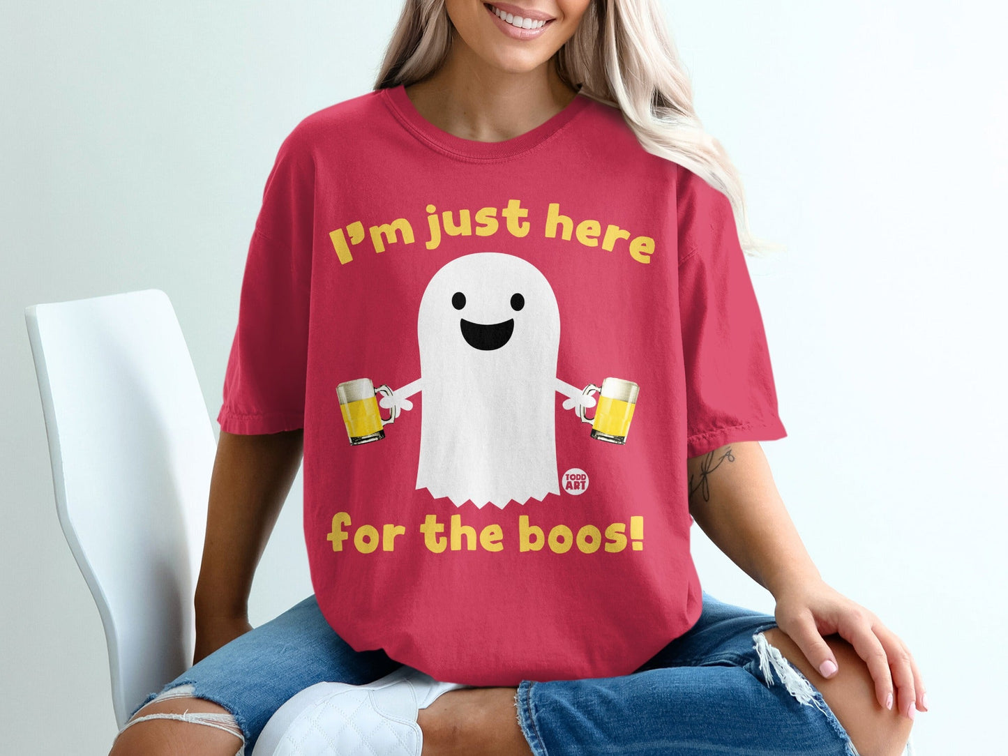 I'm Just Here for the Boos Funny Ghost Shirt