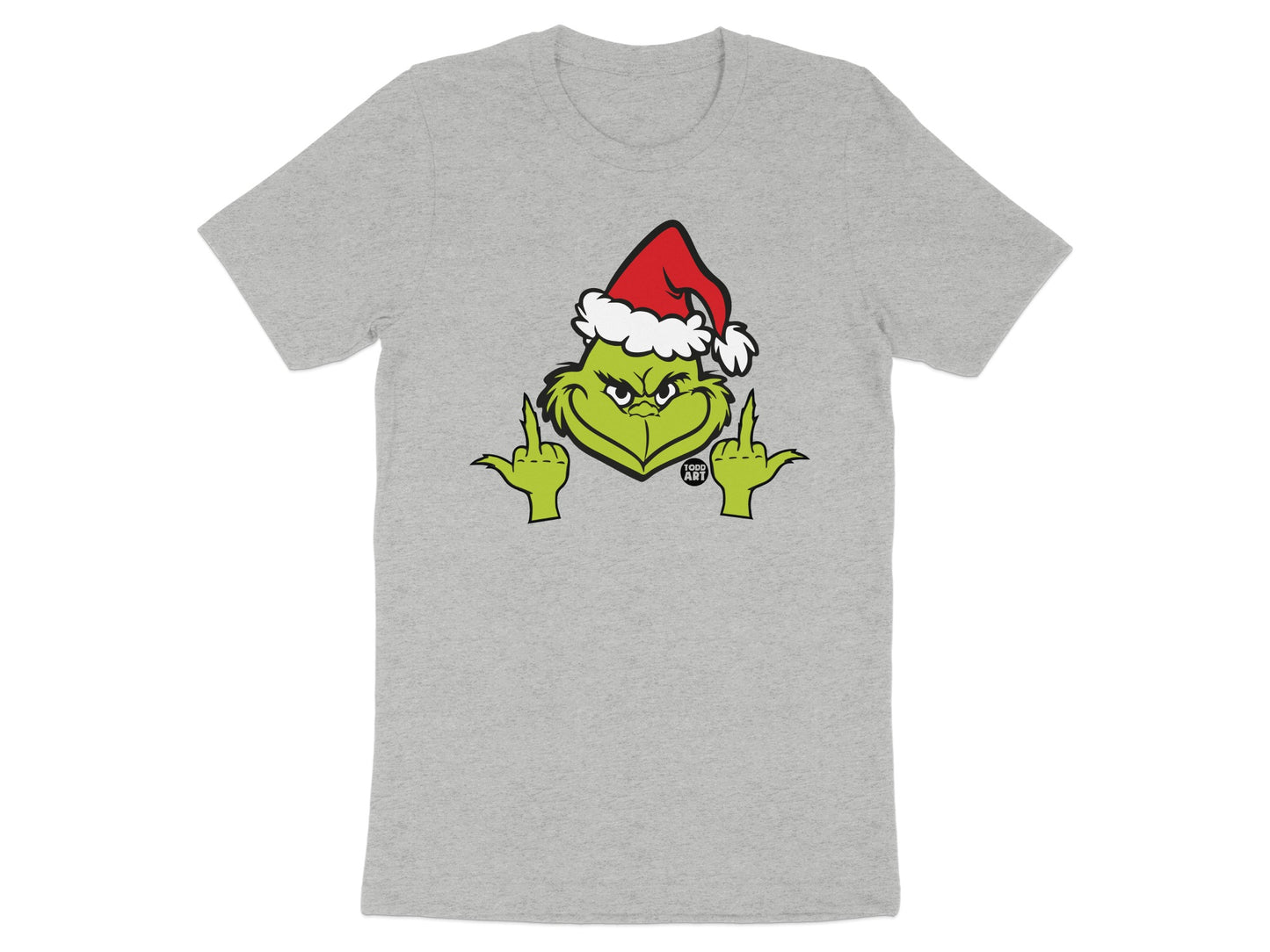 Grinch Santa Hat Naughty Christmas Tee product type