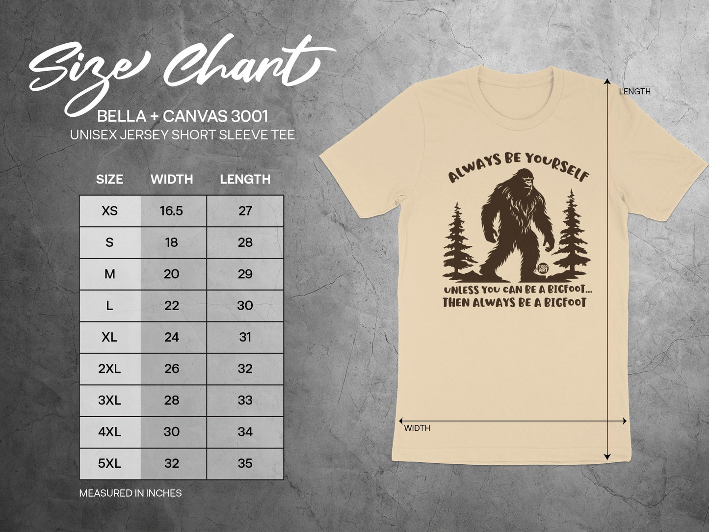 Always Be Yourself Bigfoot Unisex Jersey Short Sleeve Tee