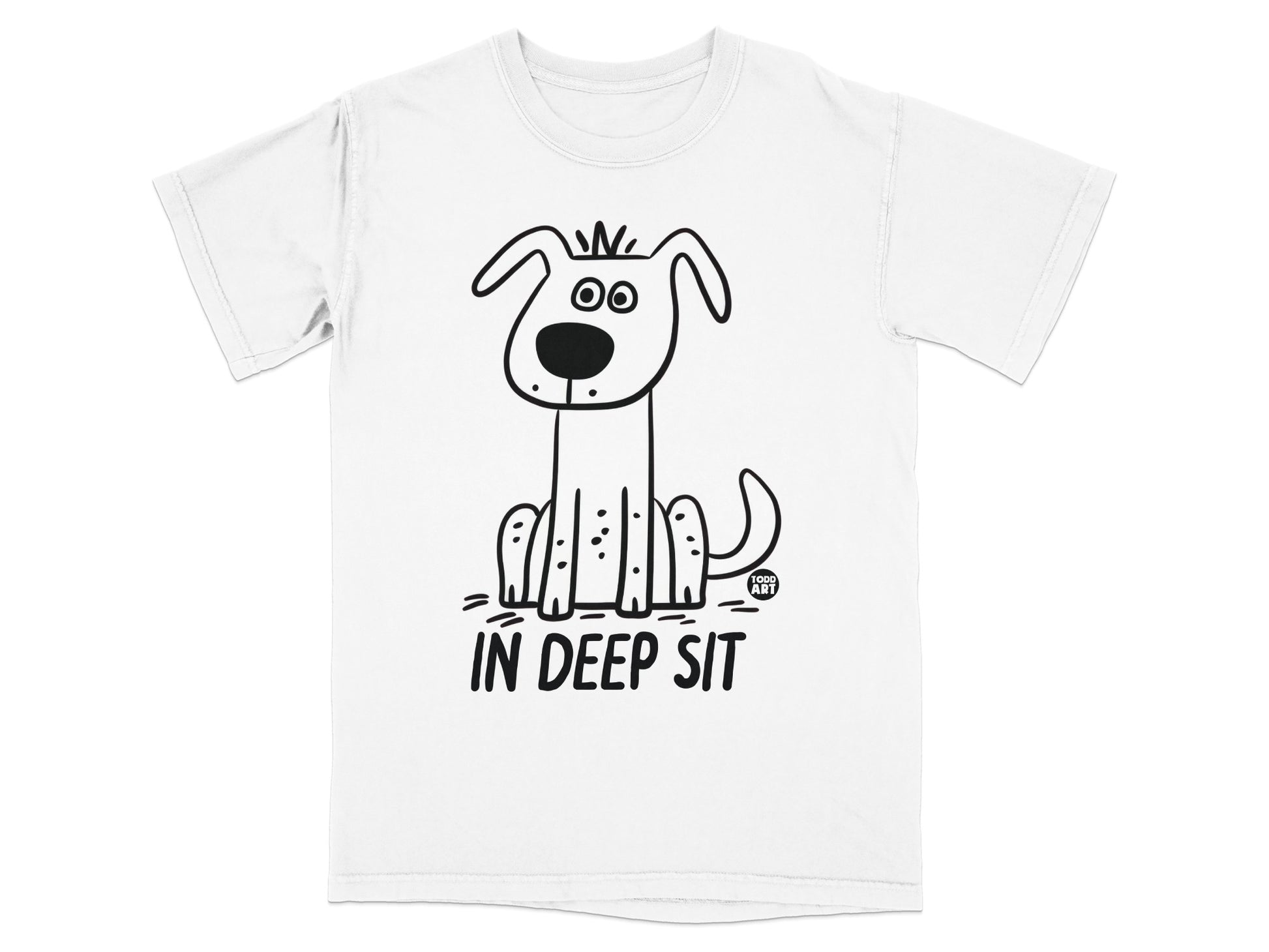 In Deep Sit Dog Graphic Printed T-Shirt