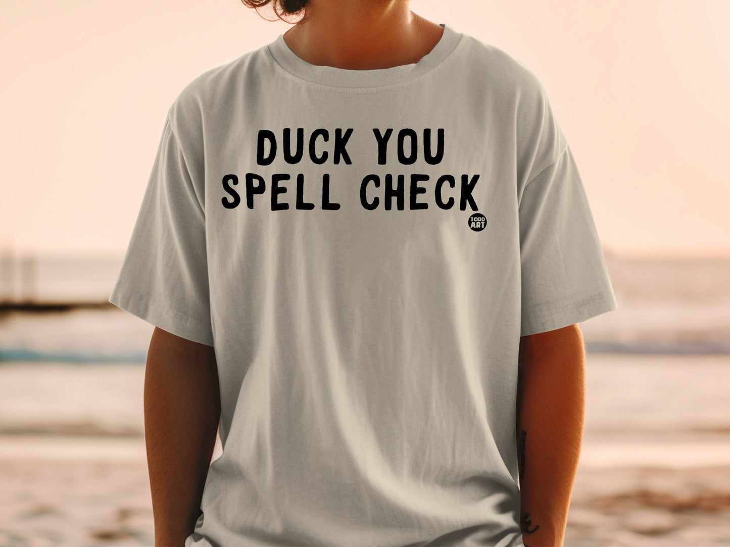 Duck You Spell Check Funny Graphic T-Shirt Product