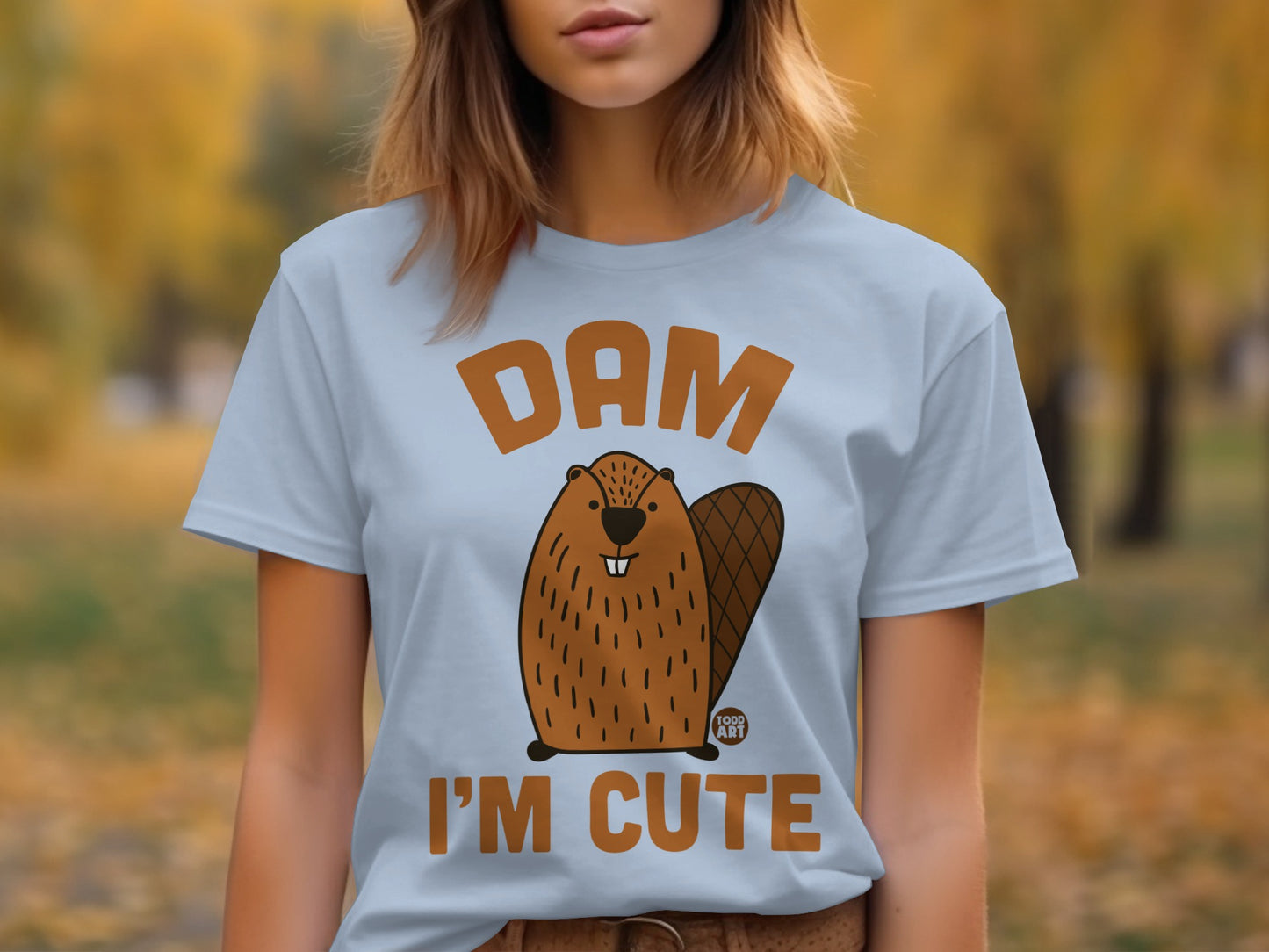 Dam I'm Cute Beaver Graphic T-Shirt
