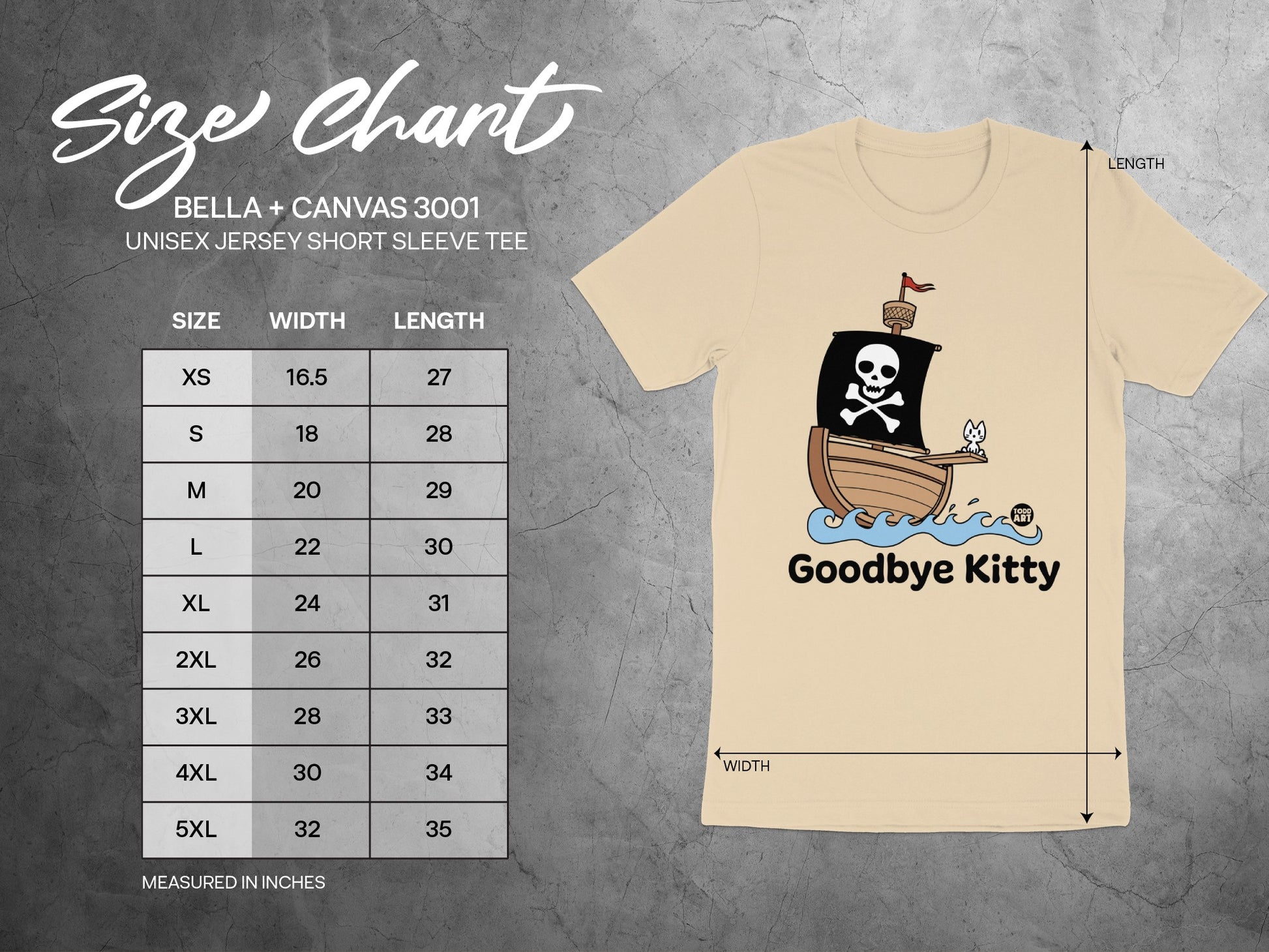 Goodbye Kitty Pirate Ship Unisex Jersey Short Sleeve Tee