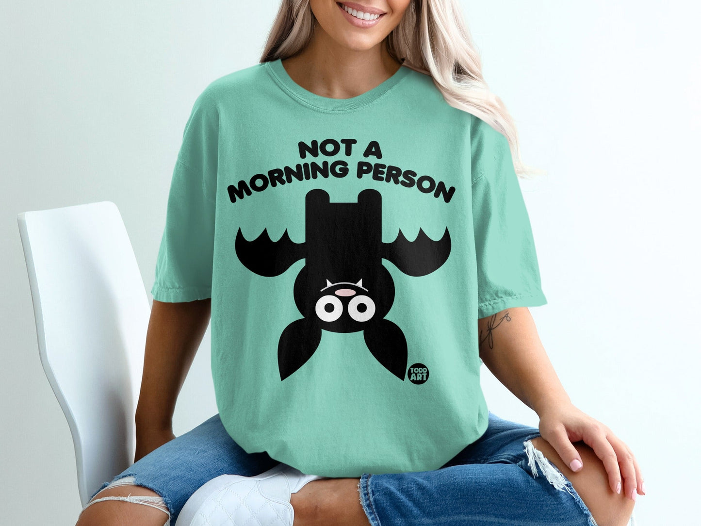 Not A Morning Person Bat Funny Graphic T-Shirt