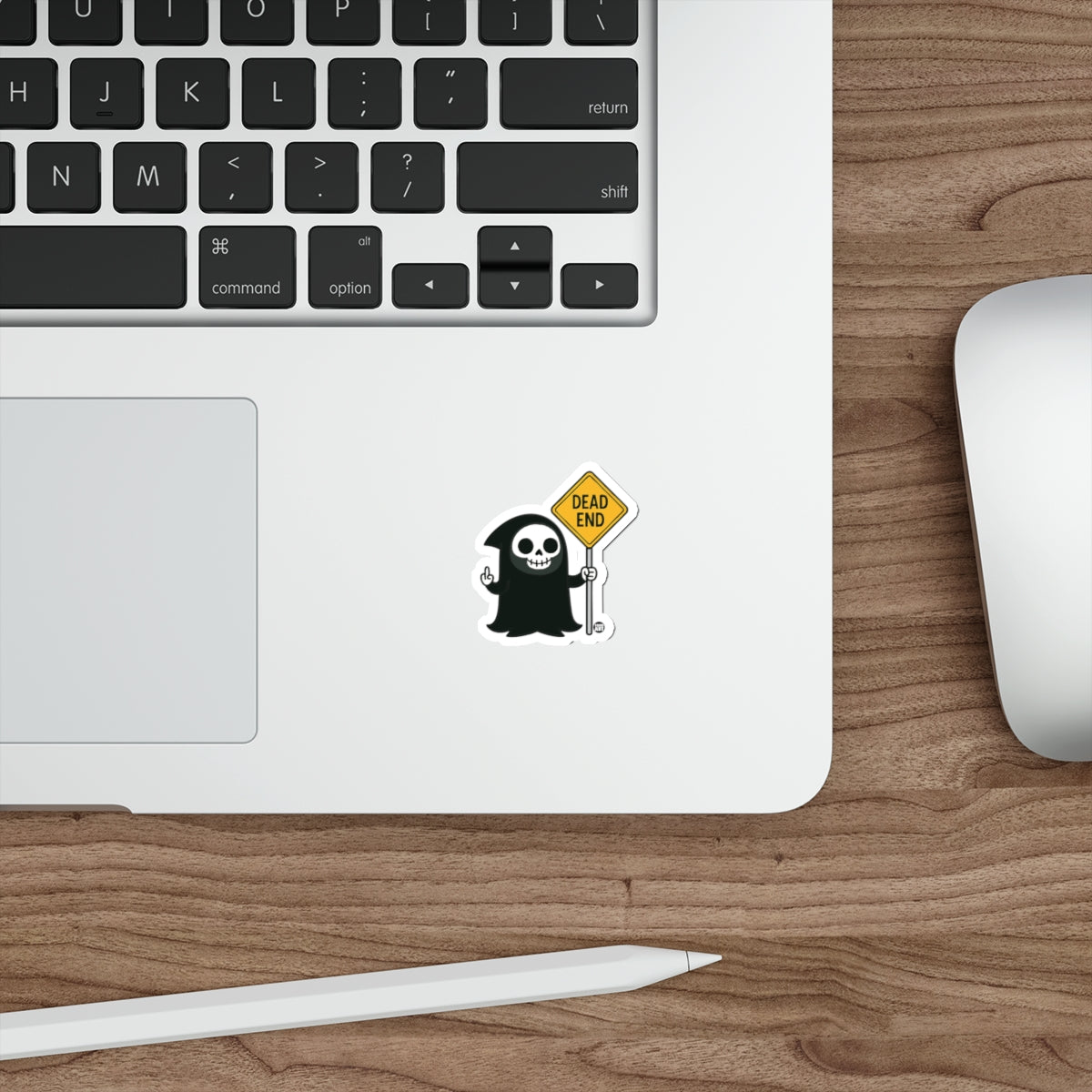 Dead End Grim Reaper Cartoon Character Funny sticker