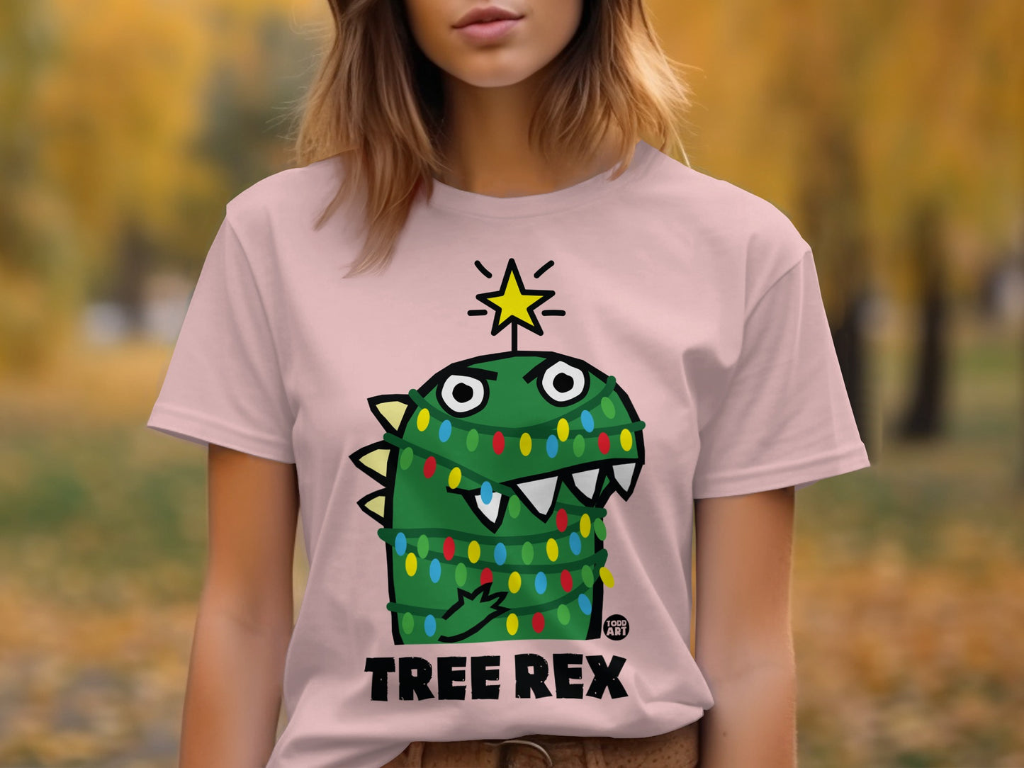 Festive Tree Rex Dinosaur Christmas Holiday Shirt