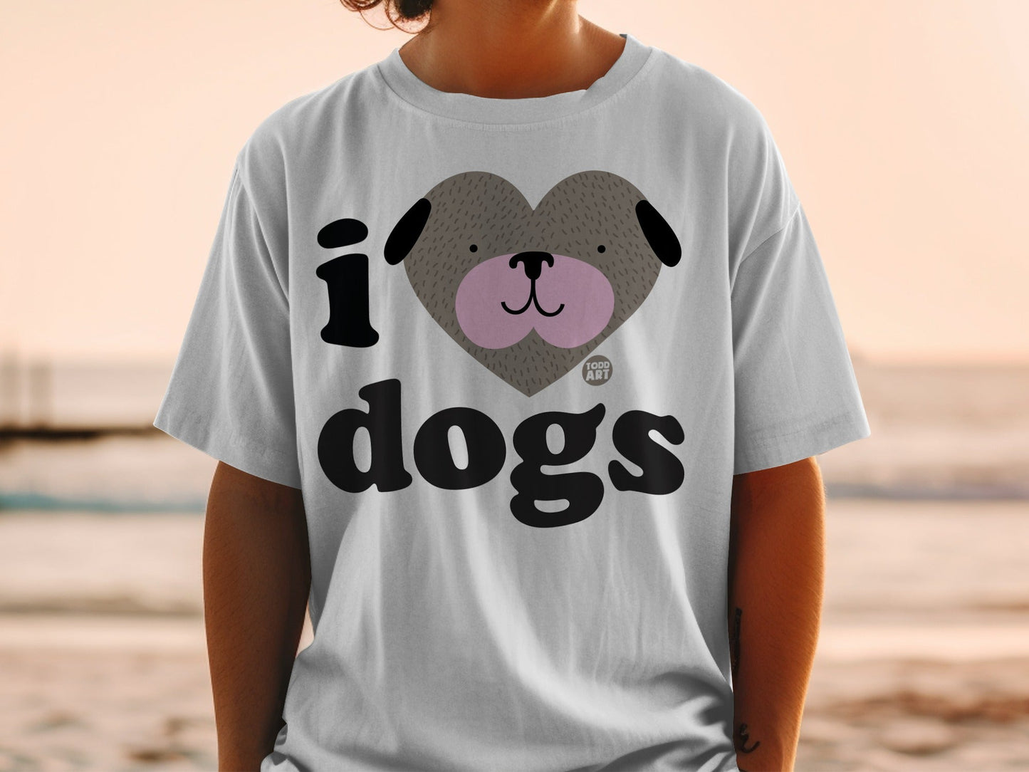 I Love Dogs Cute Graphic Printed T-shirt