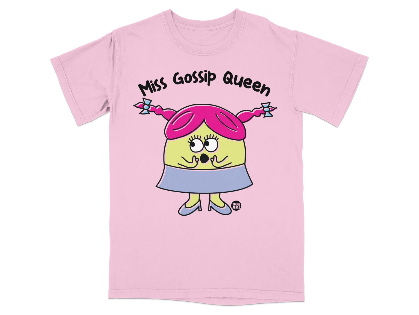 Miss Gossip Queen Cartoon Graphic T-shirt