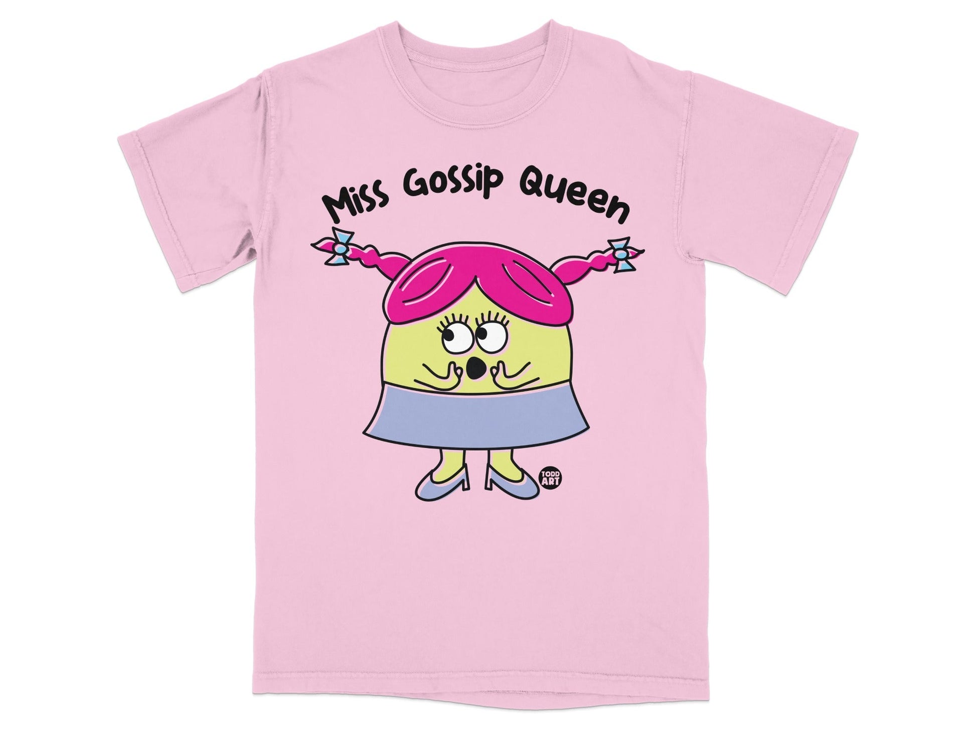 Miss Gossip Queen Cartoon Graphic T-shirt