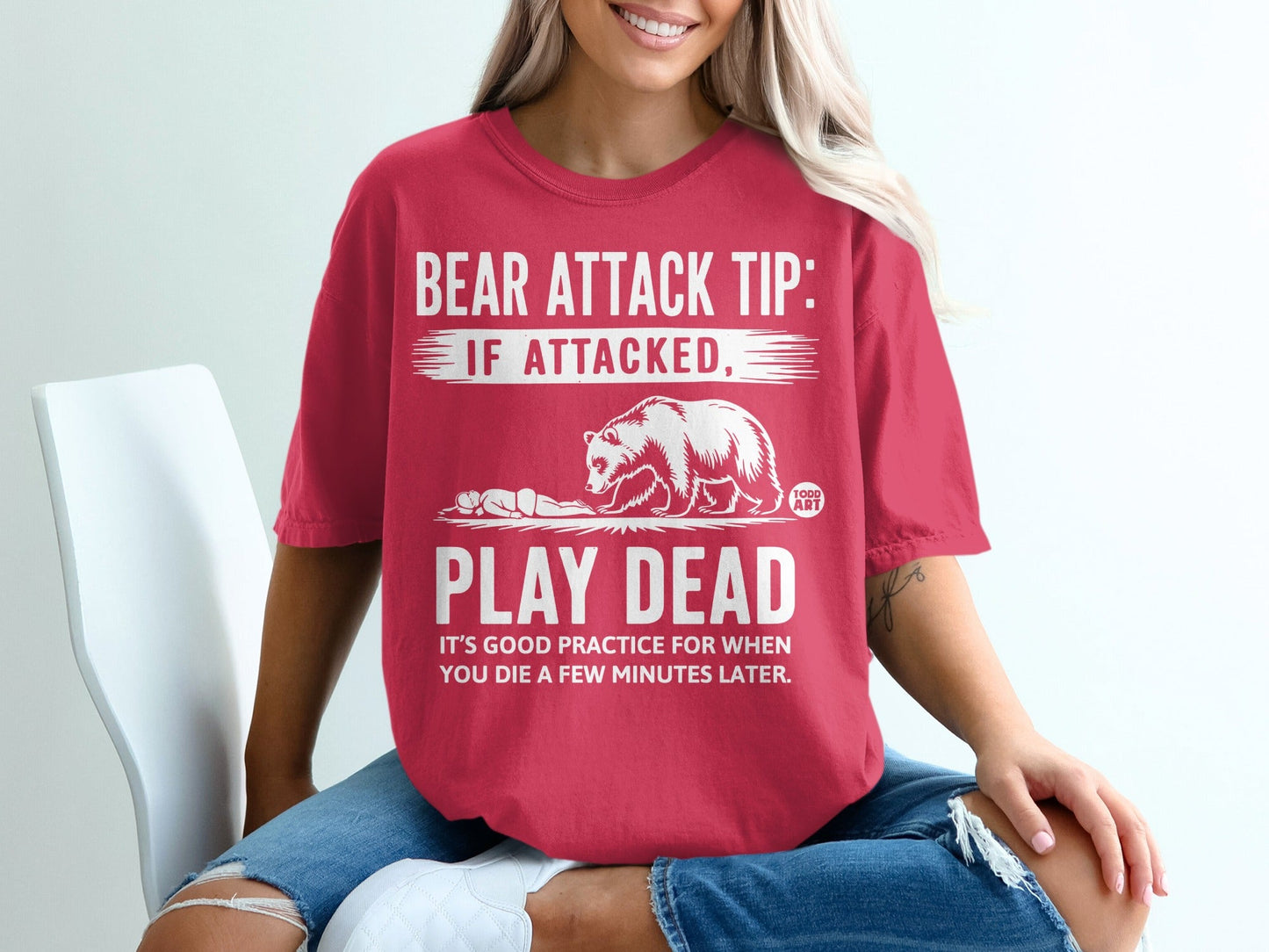 Bear Attack Tip Funny Graphic Tee