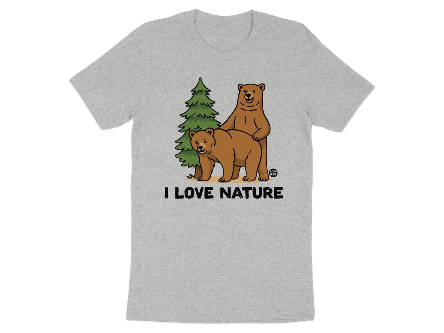 I Love Nature Bear Illustration T-Shirt Product