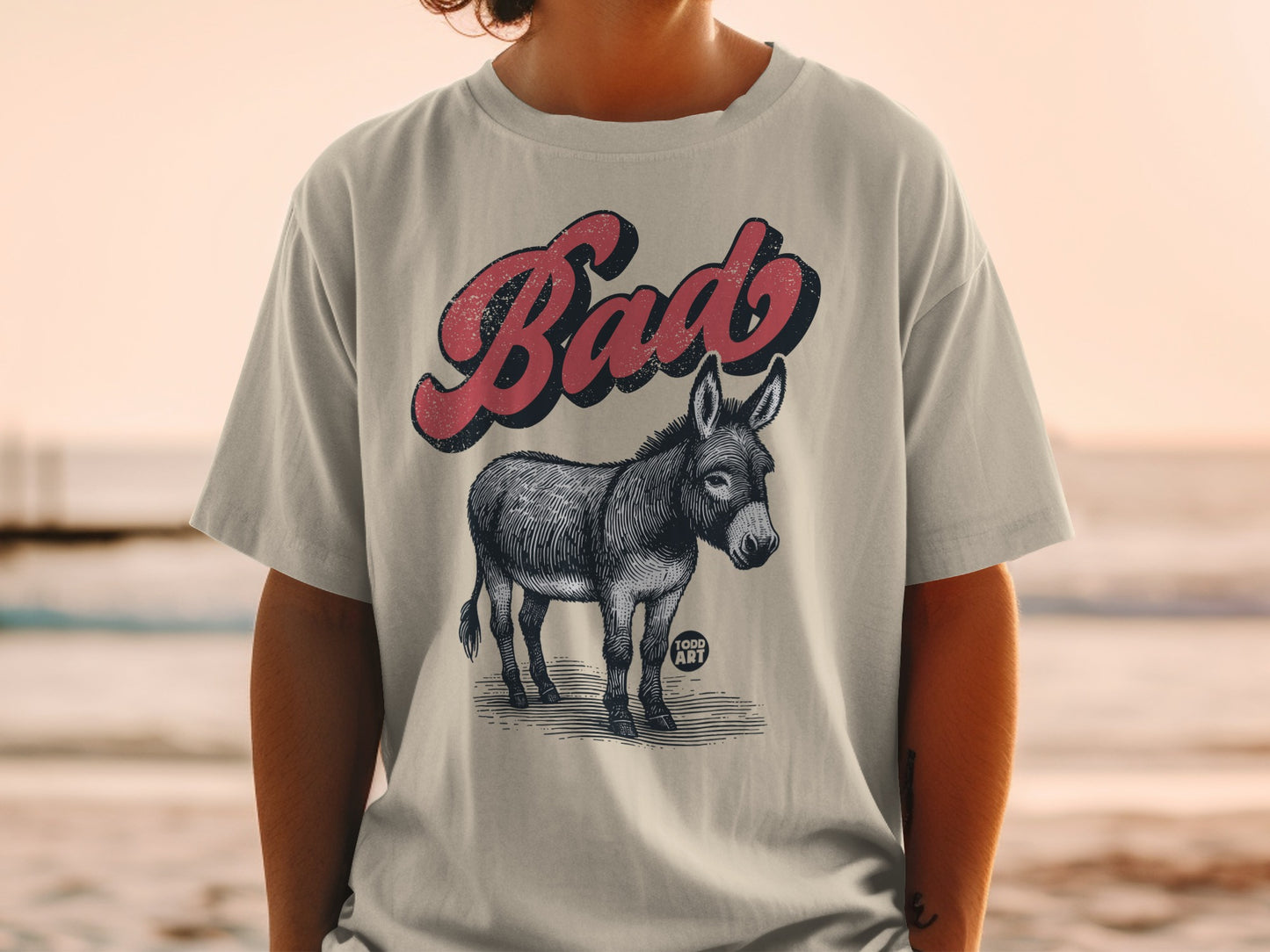 Bad Donkey Graphic Tee with Retro Cool Design